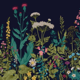 Origin Murals Botanical Fleur Blue and Green Wall Mural - thumbnail 2