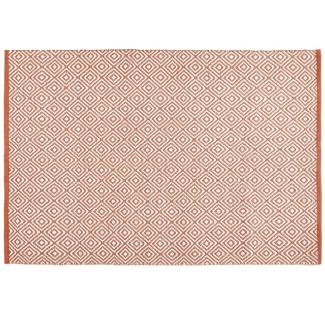 Hug Rug Rust Diamond Woven Rug 80 x 150cm - image 1