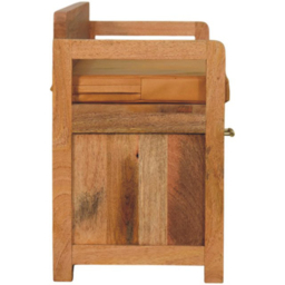 Artisan Furniture Oxford Oak-ish Brown 2 Drawer Solid Wood Upholstered Storage Bench - thumbnail 4