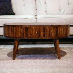 Artisan Furniture Chestnut 2 Drawer Solid Wood Stripe Pattern Coffee Table