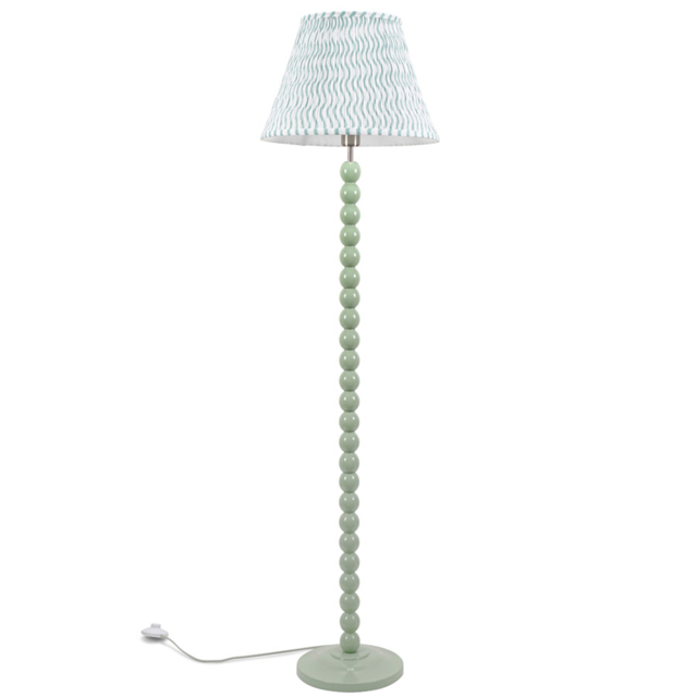 ValueLights Bobbins Green Arrow Pleated Shade Sage Green LED Floor Lamp - image 1