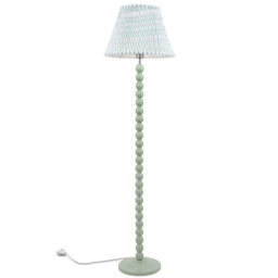 ValueLights Bobbins Green Arrow Pleated Shade Sage Green LED Floor Lamp