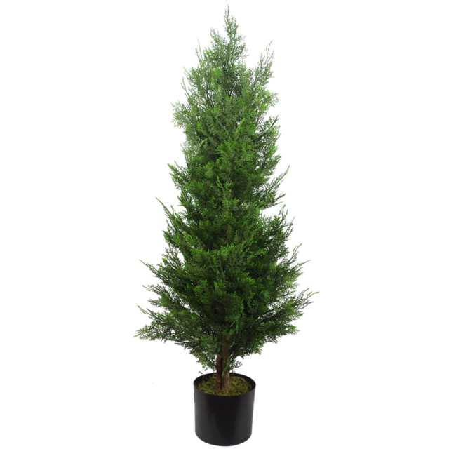 Leaf Topiary Cypress Cedar Artificial Tree in Pot 120cm - image 1