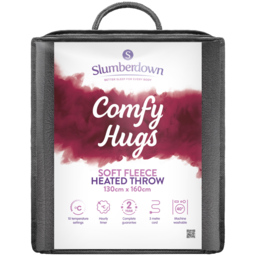 Slumberdown Comfy Hugs Charcoal Grey Soft Fleece Heated Throw 130 x 160cm