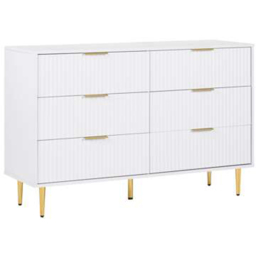 Birlea Zara 6 Drawer White Fluted Chest of Drawers - thumbnail 2