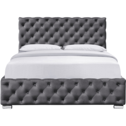 Comfy Living King Size Grey Tufted Fabric Bed Frame - thumbnail 2