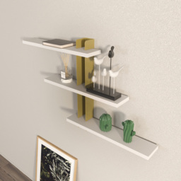 Decorotika Mita White and Gold 3 Tier Wall Mounted Shelf - thumbnail 4