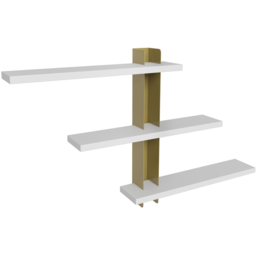 Decorotika Mita White and Gold 3 Tier Wall Mounted Shelf - thumbnail 2