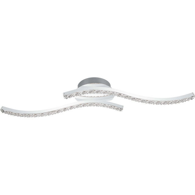 Cosylyte Kenworth Chrome 2 Light Wavy Beaded Ceiling Light - image 1