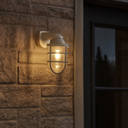 Lighting Collection IP44 Mariner Silver Outdoor Wall Light - thumbnail 2