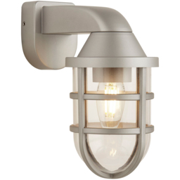 Lighting Collection IP44 Mariner Silver Outdoor Wall Light - thumbnail 3