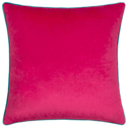 Paoletti Meridian Raspberry Teal Velvet Cushion
