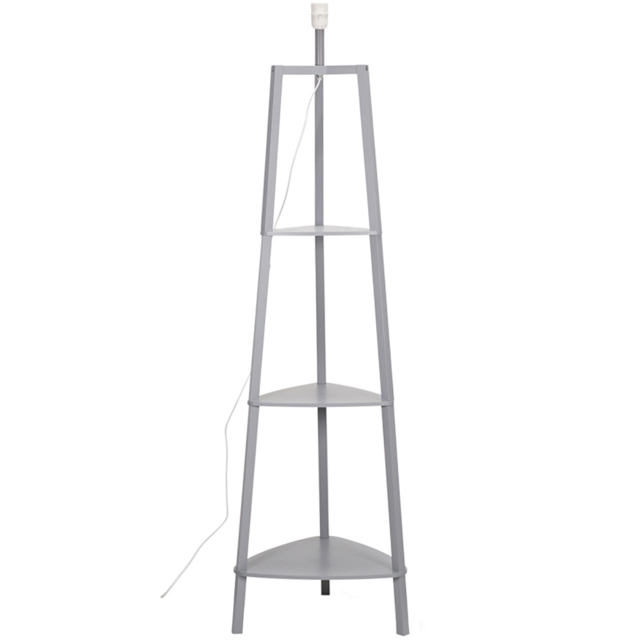 ValueLights Hiru Grey 3 Shelf Floor Lamp Base - image 1