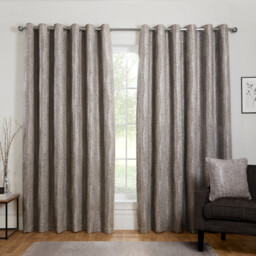 Divante Kelston Silver Eyelet Curtain 168 x 137cm - thumbnail 1