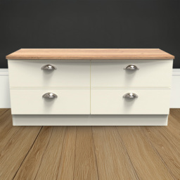 Victoria 4 Drawer Cream Ash and Oak Bedbox