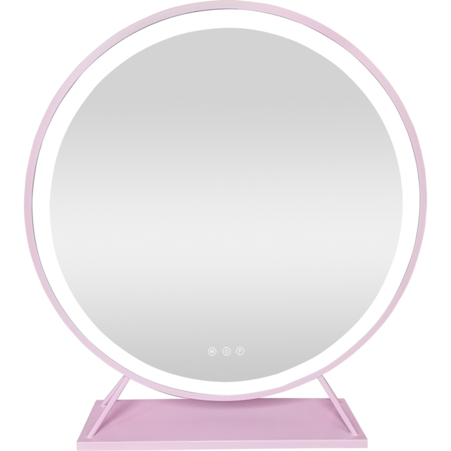 Round Standing Hollywood LED Mirror Pink - image 1