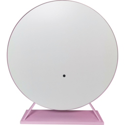 Round Standing Hollywood LED Mirror Pink - thumbnail 3