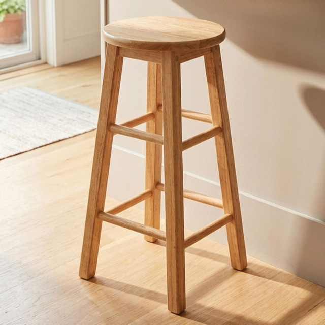 Premier Housewares Selby Natural Tropical Hevea Wood Bar Stool - image 1