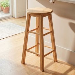 Premier Housewares Selby Natural Tropical Hevea Wood Bar Stool - thumbnail 3