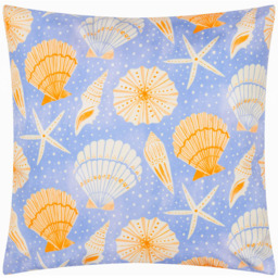 furn. Blue Sea Shells Printed Polyester Filled Outdoor Cushion 45 x 45cm