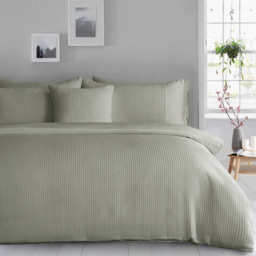 Velosso Waffle Single Sage Duvet and Pillowcase Set