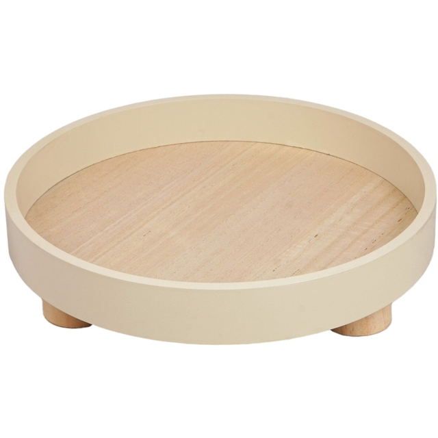 Natural Round Nordic Footed Tray 30 x 30cm - image 1