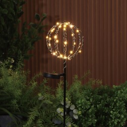 Pack of 2 Solar Sparkle Ball Stake Lights Black - thumbnail 2