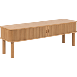 Florence Langley 2 Shelf Oak TV Unit with Sliding Door - thumbnail 2