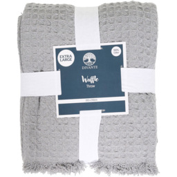 Waffle Cotton Throw Silver