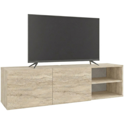 Decortie Conrad Travertine 2 Door 2 Shelf Wall-Mounted TV Stand - thumbnail 2