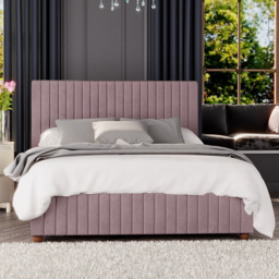 Laurence Llewelyn-Bowen Estella King Size Blush Plush Velvet Ottoman Bed