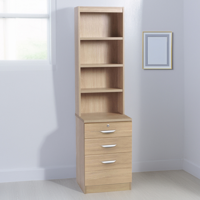 R White Cabinets Brown 3 Drawer 4 Shelf Filing Cabinet with Hutch - image 1