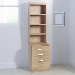 R White Cabinets Brown 3 Drawer 4 Shelf Filing Cabinet with Hutch - thumbnail 1