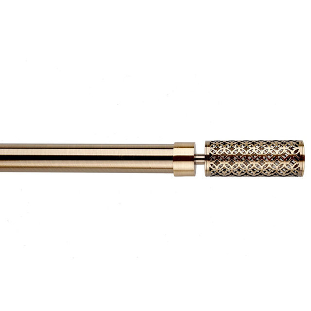 Geo 120cm Barrel Brass Curtain Pole