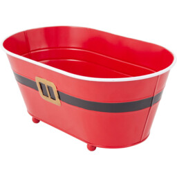 Candy Cane Lane Red Novelty Santa Metal Christmas Planter 34cm - thumbnail 2