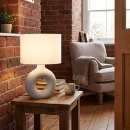 Rene Circle Ceramic Table Lamp - thumbnail 3