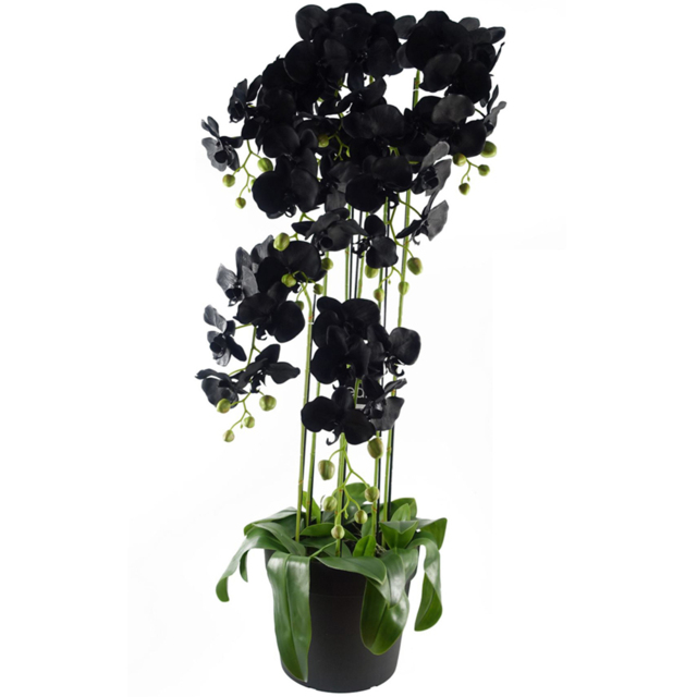 Leaf Large Black Orchid Artificial Plant in Pot 3.6ft - image 1