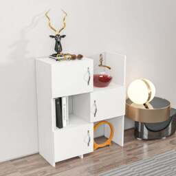 Decorotika Anna 3 Door White Multipurpose Cabinet - thumbnail 4