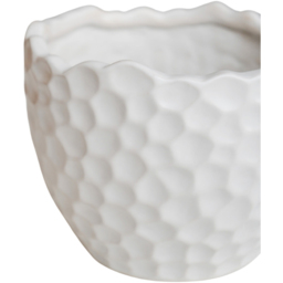 Ivyline Kew White Ceramic Botanical Textured Matt Satin Glaze Indoor Planter 21cm - thumbnail 3