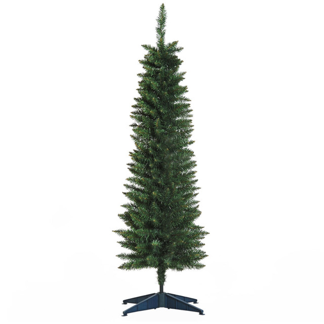 StarBright Green Artificial Christmas Pine Tree with Plastic Stand 4.9ft - image 1
