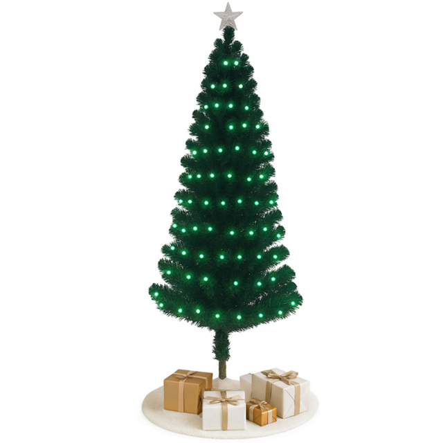 Noel Square Pre-Lit Fibre Optic Multicolour LED Artificial Xmas Tree 2.9ft - image 1