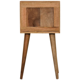 Artisan Furniture Brown and Black 2 Drawer Solid Wood Mini Bone Inlay Bedside Table - thumbnail 4