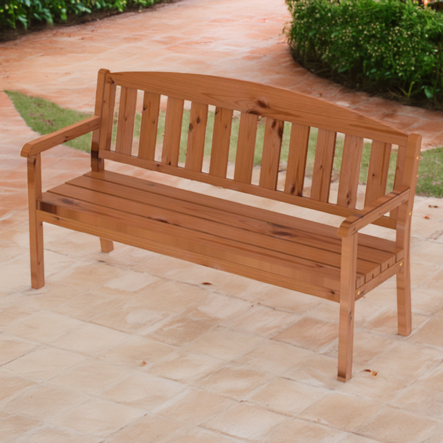 AMATA Ungurs 3 Seater Brown Wooden Bench - image 1
