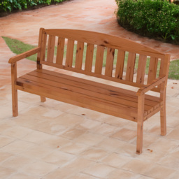 AMATA Ungurs 3 Seater Brown Wooden Bench