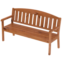 AMATA Ungurs 3 Seater Brown Wooden Bench - thumbnail 2