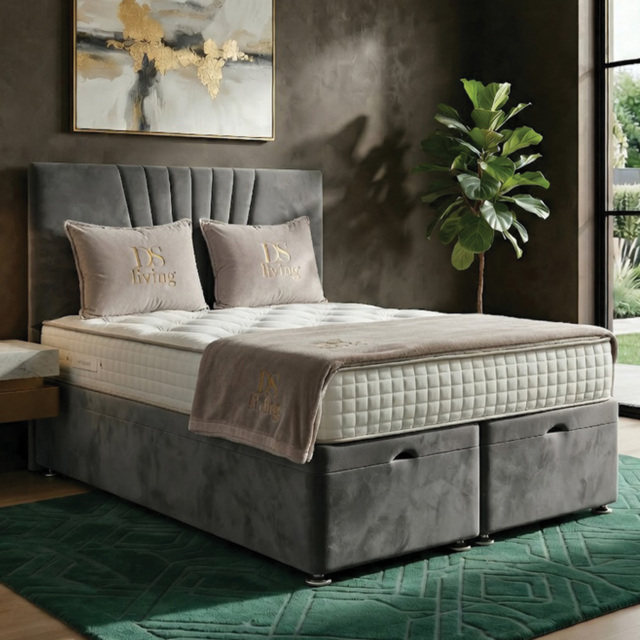 DS Living Vesper Grey Super King Size Ottoman Bed - image 1