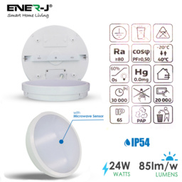 ENER-J 4000K LED Bulkhead Ceiling Light with Microwave Sensor - thumbnail 4