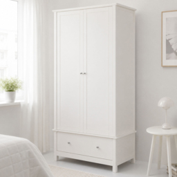 Core Products Nairn 2 Door Single Drawer White Wardrobe - thumbnail 1