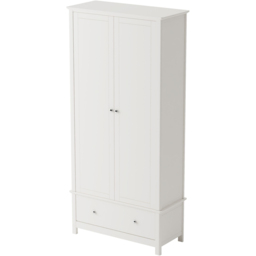 Core Products Nairn 2 Door Single Drawer White Wardrobe - thumbnail 2