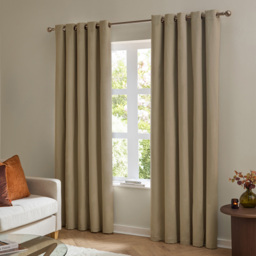 Furn The Ultimate Velvet Blackout Eyelet Curtains Mocha 229 x 183cm